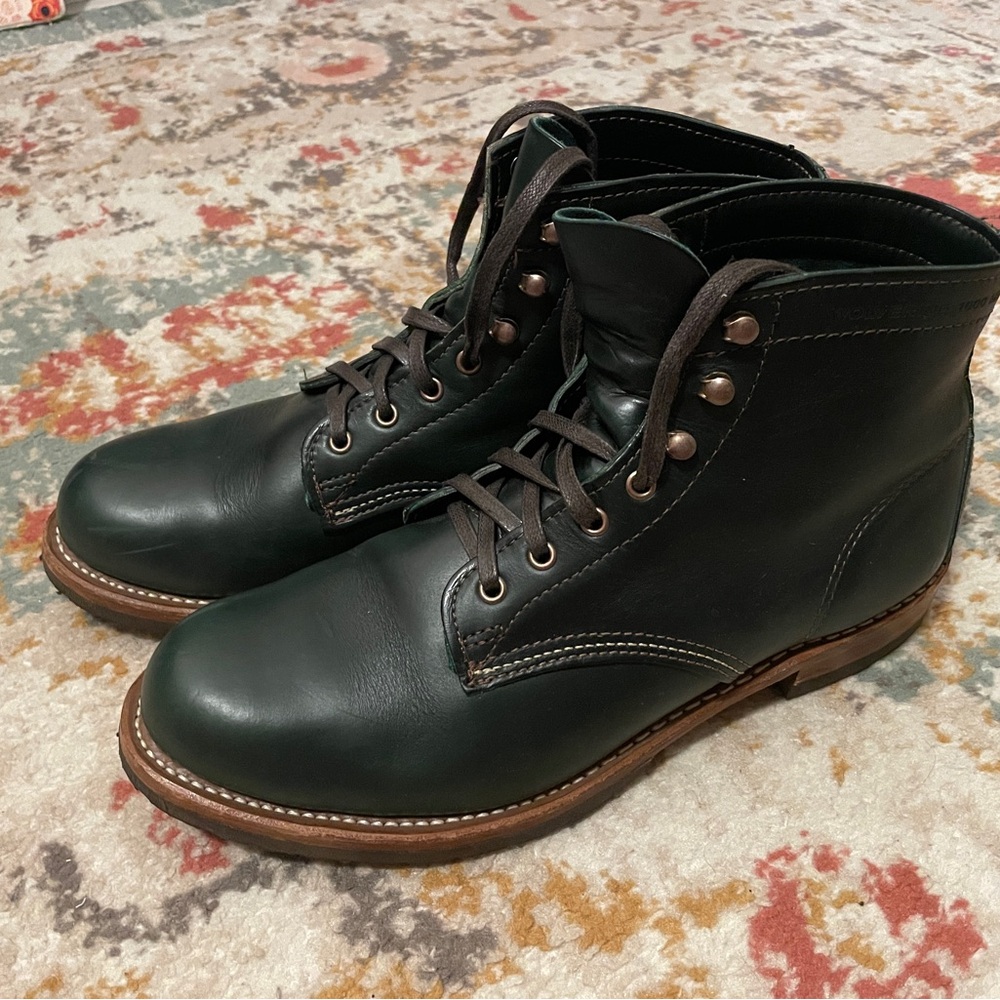 Men's Wolverine “1000 Mile” Green Leather Boots. Rare! Size 9! Like New!